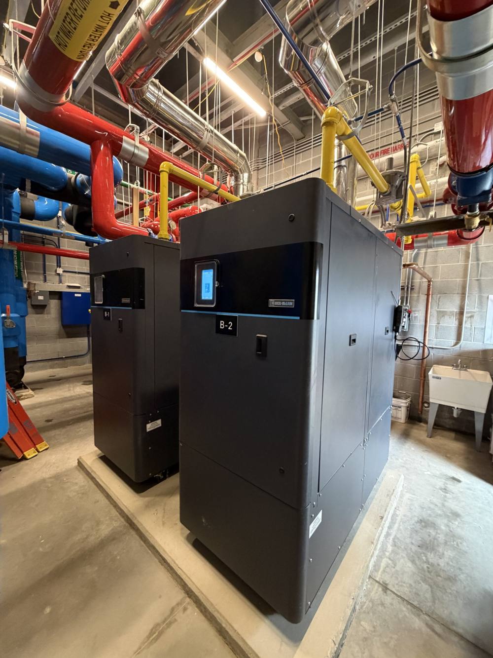 Installed condensing boiler